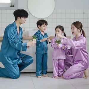가족잠옷 실크페페 실크샤무즈 긴팔 패밀리 파자마 홈웨어 상하세트