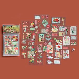 레트로 다꾸 스티커 시트지 10매 - 꽃