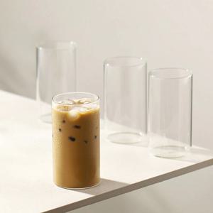 [브랜드세일] 2+2 심플 일자 투명 아이스커피잔 에이드잔 내열유리컵 중(330ml)