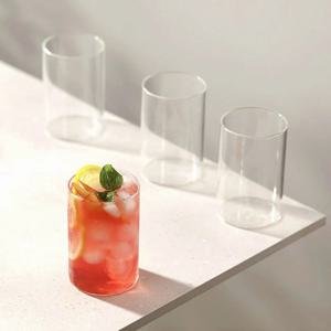 [브랜드세일] 2+2 심플 일자 투명 아이스커피잔 에이드잔 내열유리컵 소(280ml)