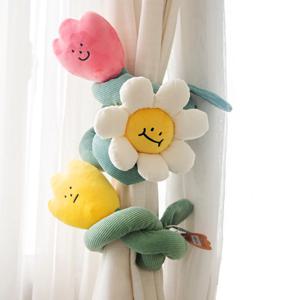 데이지 튤립 꽃인형 커텐홀더 커튼집게 타이백 후사고리 3color