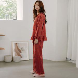 여성잠옷 쟈딘 코튼플란넬 긴팔 겨울 수면잠옷 상하세트