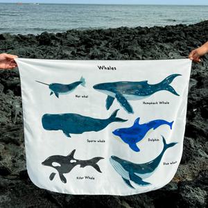 푸른빛 고래의 꿈, 쉬폰 패브릭 포스터 / 02 Whales /