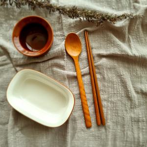 작은 심플 나무 수저세트  어린이 캠핑 도시락수저