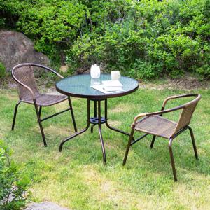 유로아이 800 원형 유로 39번 2인 야외 테이블 세트