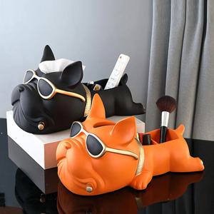 [해외] 프렌치불독 티슈케이스 테이블소품 수납정리함 5color