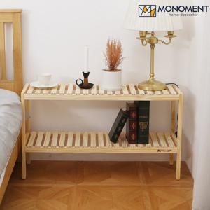 내추럴 원목 벤치형 2단/3단 수납선반 정리대 6size