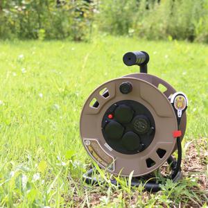 밀리터리룩 캠핑용 전선릴 아웃케이블 USB 릴선 20M 전기연장선