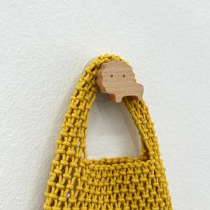 무타공 접착식 애니멀 사자 우드 모자 가방 옷 수납 후크 걸이