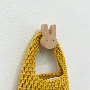 무타공 접착식 애니멀 토끼 우드 모자 가방 옷 수납 후크 걸이