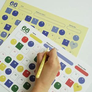 갓생 트래커 66일 습관 달력 X 10장 블루옐로우