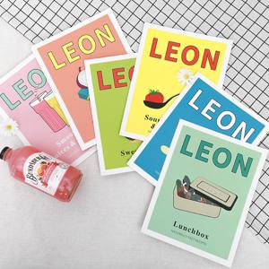 레옹 LEON 감성 양면 잡지 책 벽장식 인테리어 촬영소품 6type