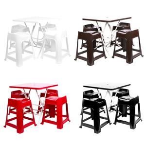 접이식 플라스틱 사각 테이블 캡틴의자 세트