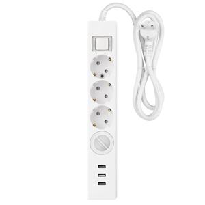 국산 USB 3포트 과부하 4구 멀티탭 (5V,3A USB 충전기) 1.5m/3m/5m