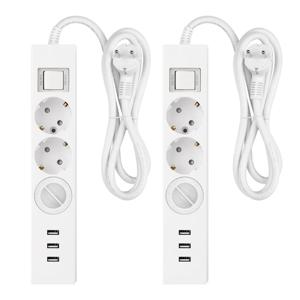 1+1 국산 USB 3포트 과부하 3구 멀티탭 (5V,3A 충전기) 1.5m/3m/5m