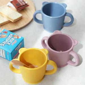 실리콘 곰돌이 양손컵 3color - 어린이 손잡이컵