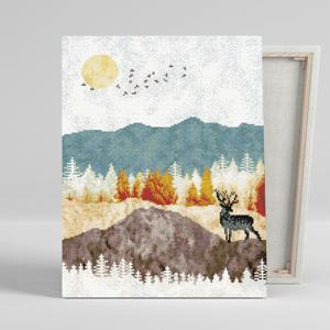 DIY캔버스형 보석십자수 40x50cm 평화를 부르는 사슴