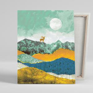 DIY캔버스형 보석십자수 40x50cm 행복을 부르는 사슴