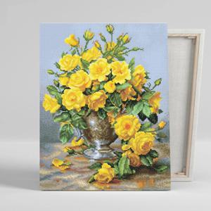 DIY캔버스형 보석십자수 40x50cm 노란장미의 향기
