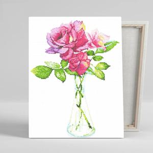 DIY캔버스형 보석십자수 40x50cm 로즈 글라스