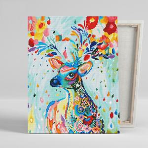 DIY캔버스형 보석십자수 40x50cm 무지개사슴