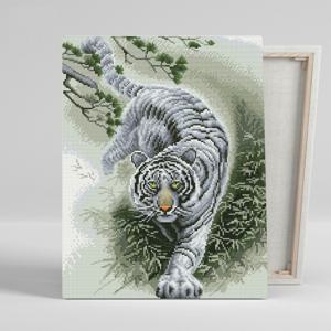 DIY캔버스형 보석십자수 40x50cm 백호맹호도