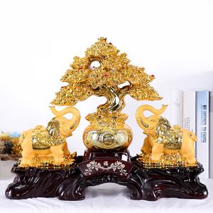 골드도금 돈나무 코끼리 인테리어장식품 OEL003GO