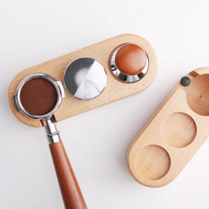 멀티 탬핑스테이션 포타필터 거치대 탬핑매트 우드 템퍼 58mm