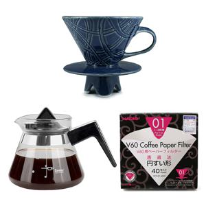 도자기드리퍼 1~2인용 하리오필터 커피서버 핸드드립3종세트