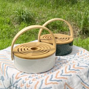 1+1 우드 모기향 케이스 거치대 받침대 홀더 감성 캠핑 용품 통 휴대용 야외 낚시 걸이