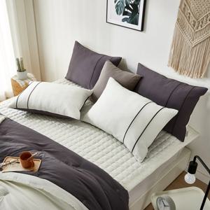 국산 차렵이불 마이크로 모달 자수 솜 누빔 가을 봄 줄무늬 로얄크라운 SS/K,3COLOR