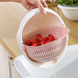 물빠짐 회전 채반 야채 과일 쌀 세척볼 3color