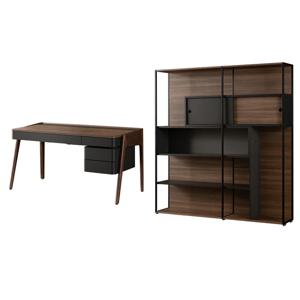 그라나다 1500 뉴노멀 수납책상+1800 수납책장 세트