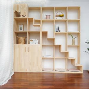 흔들림없는 완제품가구 집사4호 원목 책장캣타워