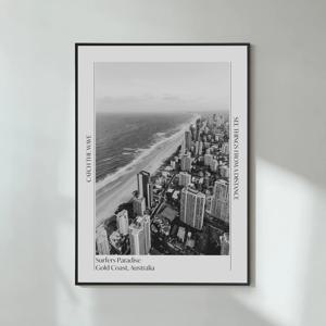 바다 해변 미드센츄리 인테리어 포스터, Catch the wave(font)