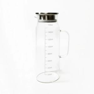 올 스텐 커버 내열 유리 물병 1.6L 저그 피쳐
