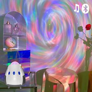 LED 오로라 블루투스 스피커 우주선 무드등 빛 조명(7colors/리모컨) RE-BS01