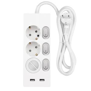 국산 USB 2포트 개별스위치 3구 멀티탭 (5V,3A USB 충전기) 1.5m/3m/5m