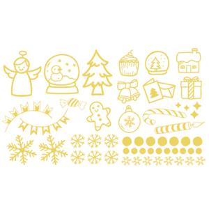 크리스마스 데코 스티커 누구나 손쉽게 화이트/레드/그린/골드 칼라4종 골드-옵션2