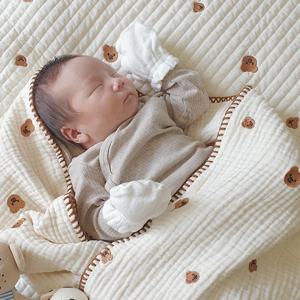 6중거즈 자수 겨울 낮잠이불 아기 블랭킷