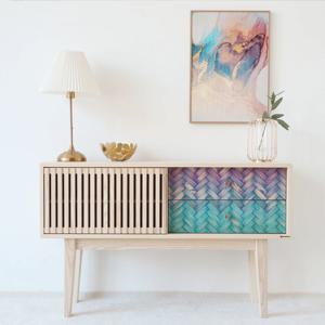 염색나무 헤링본 원목 2단 수납장 1200 (5colors)