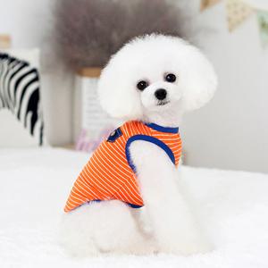 강아지 애견 패션 사계절 스트라이프 나시티 티셔츠 의류 옷
