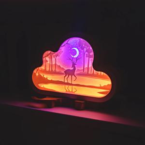 동화 감성 입체 LED 오로라 선셋 무드등 (호수사슴)