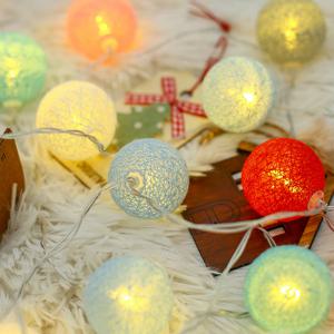 은하수 20구 LED 코튼볼전구 건전지형 4colors