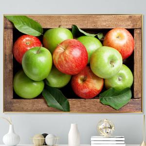풍수 사과그림 청사과액자 인테리어 액자 풍수, 사랑사과 나무상자