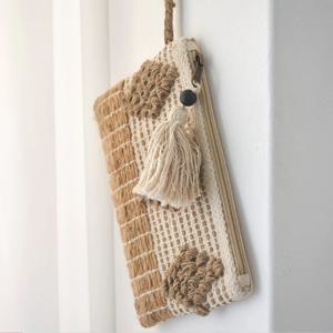 화이트 태슬 코튼 클러치백 가방