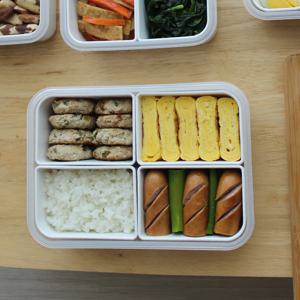 직장인 피크닉 런치박스 다이어트 밀프랩 샐러드 용기 도시락통 4칸 1500ml