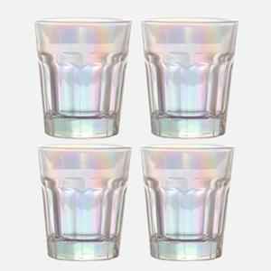 오로라 유리 소주잔 4P 세트 (레트로)