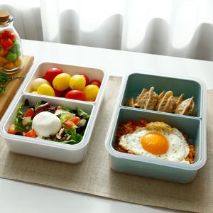 직장인 피크닉 런치박스 다이어트 밀프랩 샐러드 용기 도시락통 2칸 1500ml