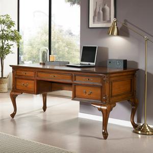 슬로 마호가니 원목 엔틱 일자형 책상(1400/브라운)